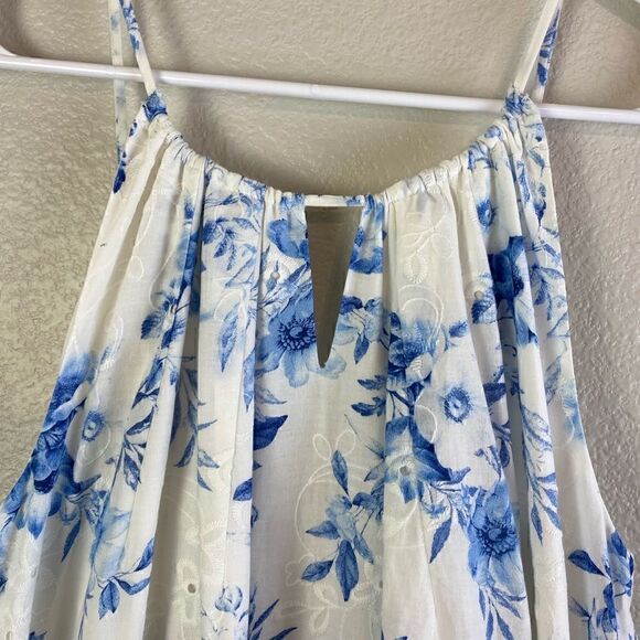 One 33 Social Print Eyelet Floral Maxi Dress Size 4 - Picture 14 of 14